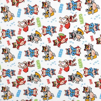 Bellatex Látka - elastický úplet s potiskem Bílá,Červená,Modrá