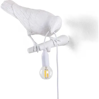 Venkovní osvětlení Dekorativní venkovní nástěnná lampa SELETTI Bird Lamp, pravá, bílá - kabel 800 cm 1 x 2 W LED - Doprava zdarma
