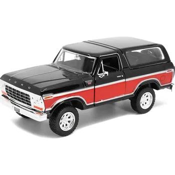 autíčko Ford Bronco 1978 černá / červená 1:24 - MOTORMAX Ford Bronco 1978 - kovový model auta
