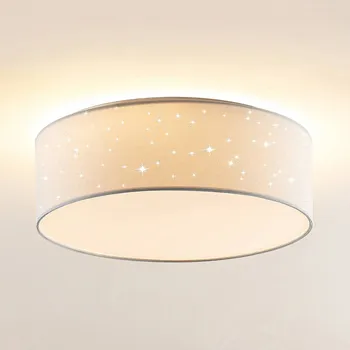 Lindby LED stropní svítidlo Ellamina, 40 cm, bílé, textilní bílá LED 19 W celkem - Doprava zdarma