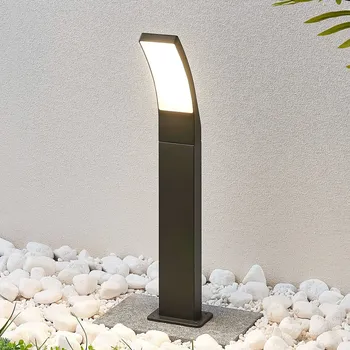 Venkovní osvětlení Nástěnné svítidlo Lindby Ilvita LED, 60 cm, antracit, kov, IP54 - Podstavec - šířka 12 cm, hloubka 8 cm antracitová (RAL 7016), opálově bílá 1 x 9,86 W LED - Doprava zdarma