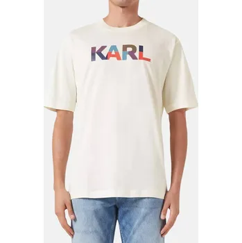 Pánské tričko Pánské krémové triko Karl Lagerfeld - Velikost S, Barva Bílá 55794 236M1704