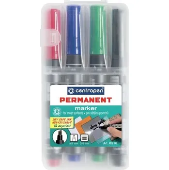 Fix Permanent Centropen nevysychavý 8516 - mix barev, Barva Sada 4 barev (černá, červená, modrá, zelená)