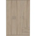 Třídveřová skříň DUNANUEJ se dvěma zásuvkami, dub sonoma, 5 let záruka +možnost VÝNOSU + PROVĚŘENO zákazníky + vyzvednutí ZDARMA