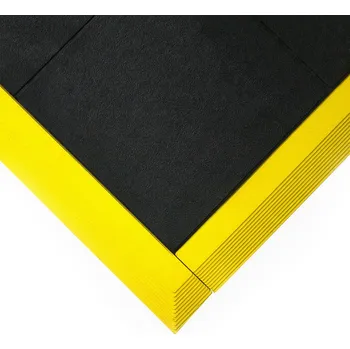 Rohožka FLOMAT Černá gumová průmyslová protiúnavová protiskluzová rohož Fatigue - 90 x 90 x 1,8 cm