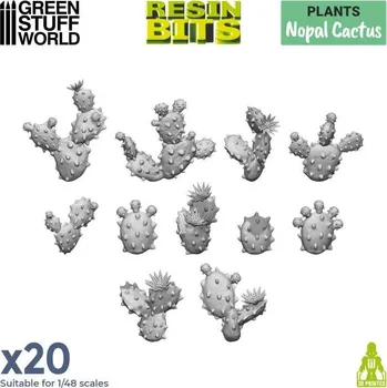 Plastikový model 3D Printed Set Nopal Cactus – 3D tištěný kaktus Nopal (20 ks)