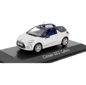 autíčko Citroen DS3 Cabrio 2013 šedá / modrá 1:43 - NOREV Citroen DS23 Cabrio Racing - kovový model auta