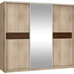 Šatní skříň EUDUNDA 5 D se zrcadlem, dub sonoma/dub sonoma/dub sonoma tm., 5 let záruka +možnost VÝNOSU + vyzvednutí ZDARMA