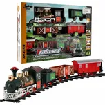 Vlak + 3 vagóny s kolejemi 8ks na baterie se zvukem a světlem