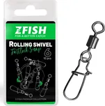 Zfish Obratlík s Karabinou Rolling Swivel & Fastlock Snap 10 ks - Velikost 14 Nosnost 16 kg
