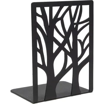 Zarážka na knihu Černá kovová zarážka na knihy Stromy