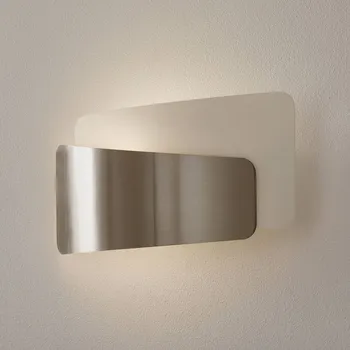 Lampička Fabas Luce Asymetrické nástěnné světlo Slane niklová matná, bílá 1 x 60 W - Doprava zdarma