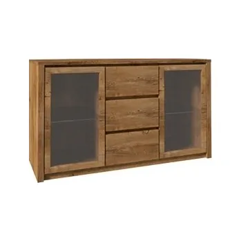 Komoda MARLETT komoda 2D, dub lefkas tmavý + vyzvednutí ZDARMA