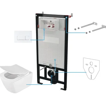 WC sada Deante Anemon wc souprava s mísou, sedátkem a tlačítkem CDZA6ZPW