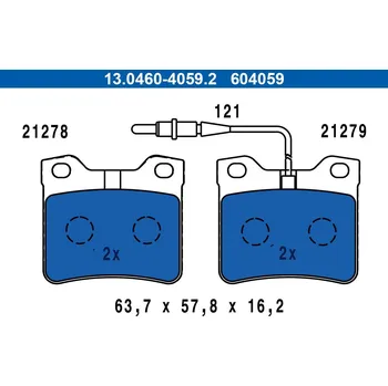 Autodíl Sada brzdových destiček, kotoučová brzda ATE 13.0460-4059.2