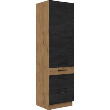 Kuchyňská linka ZEATA, skříňka 60 DKS-210 3S 1F, korpus: dub lancelot, dvířka: dark wood/dub lancelot + vyzvednutí ZDARMA