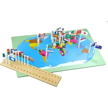 Svět - mapa s vlajkami (na stojánku)