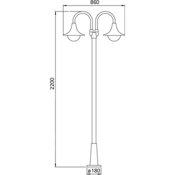 Lampička Albert Leuchten Tyčové světlo 171, 2 světla, černá - Ø základny 18 cm černá, bílá 2 x 75 W - Doprava zdarma