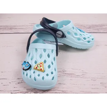 Dívčí obuv Plážová obuv nazouváky gumové pantofle Camminare Flow mátové se 3 ozdůbkami velikost: 29/30