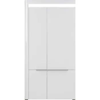 Šatní skříň Skříň MANDOLIN, bílý vysoký lesk + vyzvednutí ZDARMA
