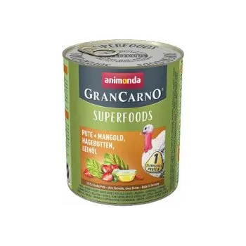 Krmivo pro psa GranCarno Superfoods konzerva - krůta + mangold, šípky, lněný olej 6x800g