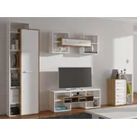 Obývací pokoj DORINDA 2, dub burgundský/bílá, 5 let záruka + vyzvednutí ZDARMA