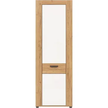 Šatní skříň Úzká skříň FILIPPOPOLI 1D, dub evoke/bílá alpský lesk + vyzvednutí ZDARMA