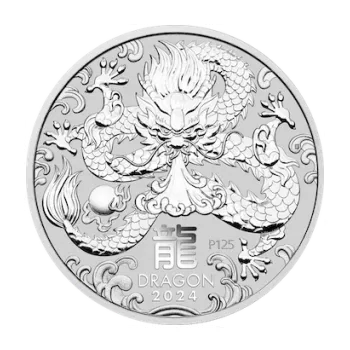 The Perth Mint Lunární série III. Rok draka 2 oz 2024 stříbrná mince
