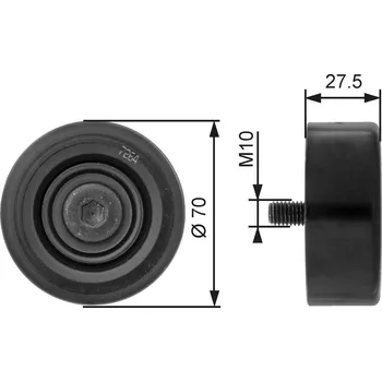 Autodíl Vratná/vodicí kladka, klínový žebrový řemen GATES T36206