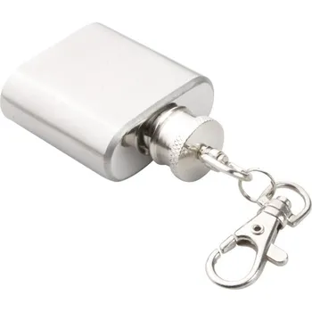 Reklamní Norge přívěšek na klíče s minibutylkou, stříbrná