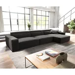 DELIFE Rohová pohovka Sirpio XL 370x170 cm mikrovlákno černá variabilní lenoška