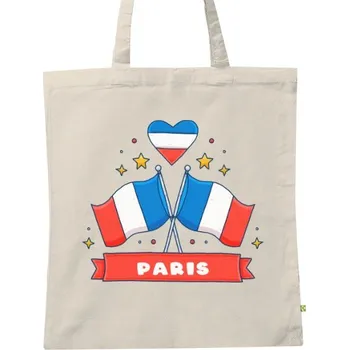 Pánská móda BIO plátěná taška s potiskem Paris lover