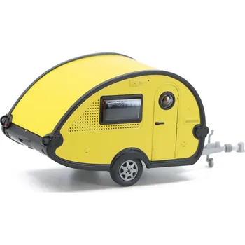 autíčko T@B Wohnwagen Camper žlutý 1:87 - Wiking T@B Wilk Trailer Camper 1:87 - sběratelský model 1/87
