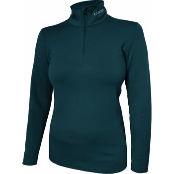 Dámské vlněné tričko, zip KACUNA 801 petrolejová S