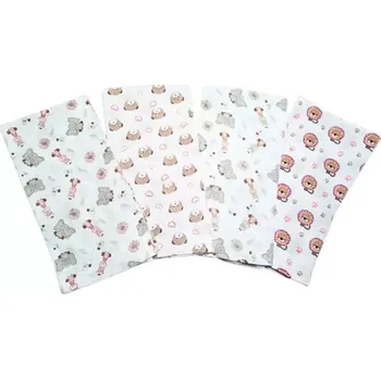 látková plena Prem bavlněná plena Zoo růžové 70x70 cm, 4 ks