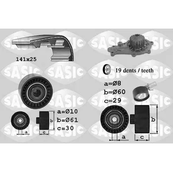 Rozvod motoru Vodní pumpa + sada ozubeného řemene, , SASIC, 3906097