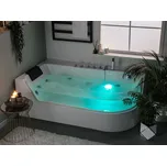Vířivá rohová vana bálá akryl 170 x 80 cm průhledná přední část s LED osvětlením pro 1 osobu opěrka hlavy moderní styl koupelna Beliani
