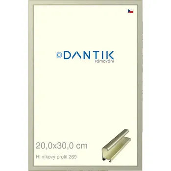 Rám na obraz DANTIK rámeček 20x30 | ALU profil 7269 Šedá Pyrit broušená (Sklo Čiré) (Vyrobeno s láskou u nás v DANTIKU)