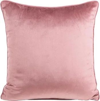 Povlak na dekorativní polštářek Velurový povlak na polštář s paspulí, šedo-starorůžový 40x40 cm