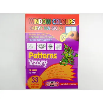 Modelovací hmota KOH-I-NOOR Šablony 9962 na barvy na sklo VÁNOCE, sešit A4, 12 stran