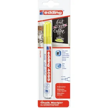 Křídový popisovač "4095", neonová žlutá, v blistru, 2-3mm, kulatý hrot, EDDING