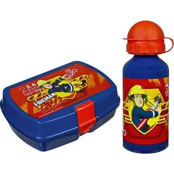 Svačinový box Oxybag Fireman Sam - set svačinový box + láhev na pití