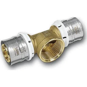 Fitinka Sanha 3fit Press 25130G T-kus vnitřní závit lisovací Cu topení 32x1/2"x32 mm 3251303212