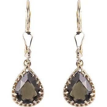 Náušnice vltavín - zlaté náušnice - kapka (U3-2387-4V)