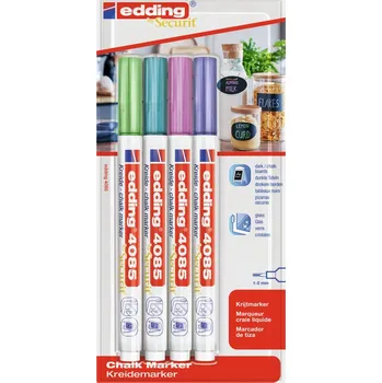Křídový popisovač, smazatelný, vícebarevný Edding 4 ks