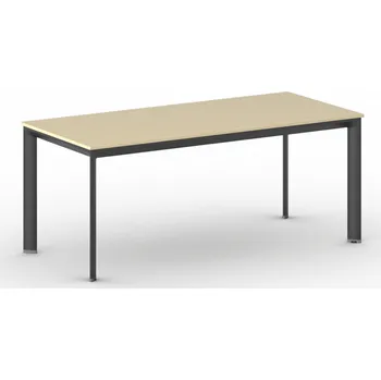 Psací stůl Jednací kancelářský stůl PRIMO INVITATION, 180x80 cm, černá podnož, bříza