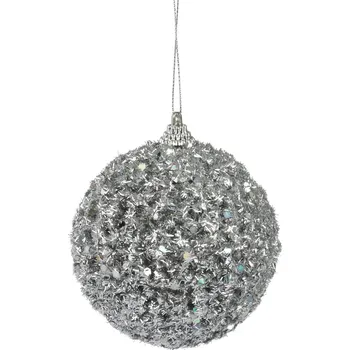 Vánoční dekorace Home Styling Collection Vánoční koule GLITTER, stříbrná, Ø 8 cm