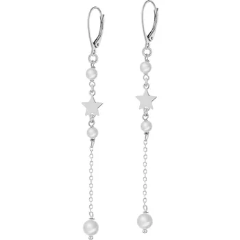 Náramek Stříbrný náramek s perlami - hvězdy - AP539-3135