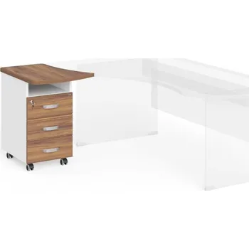 Zásuvkový kontejner Kontejner Manager 57,4 x 67,3 cm, levý, ořech warmia / bílá