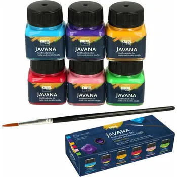 Speciální výtvarná barva Sada barev na světlé a tmavé textilie Javana Color living set 6 x 20 ml